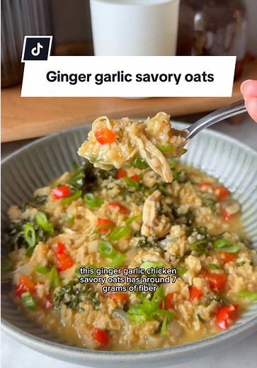 Ginger Garlic Chicken Savory Oats | High Protein Meal