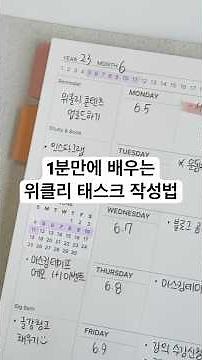 일정 기록 다이어리, 위클리 태스크 작성법 #다이어리 #플래너 #