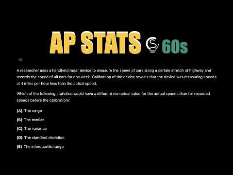 2025 AP Statistics MCQ 10 in 60s ⏱️ | Linear Transformations