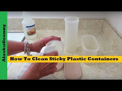 How To Clean Sticky Plastic Containers- Cleaning Solutions Tips Tricks Hacks