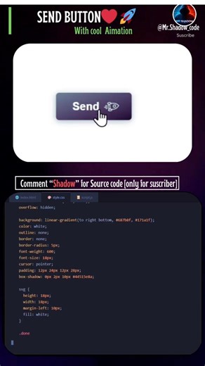 send button with rocket 🚀 #coding #webdesign #htmlcss ##css #cssanimation @Mr.Shadow_code