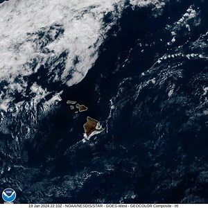 Winds are forecast to strengthen out of the south today and maintain Saturday as a front approaches then stalls west of the state this weekend. Pre-frontal clouds and a few showers may impact the western end of the state today and again Monday and Tuesday. weather.gov/hfo | US National Weather Service Honolulu & Central Pacific Hurricane Center