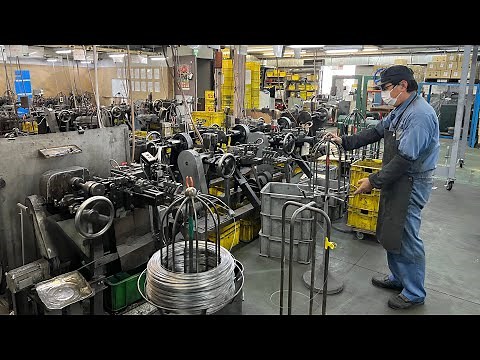 Process of making thumbtacks and clips. A Japanese factory that makes 2 million parts a day