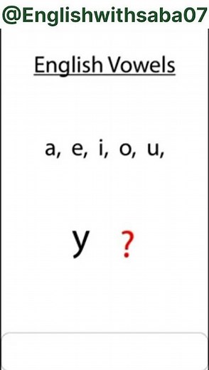 y as a vowel sound