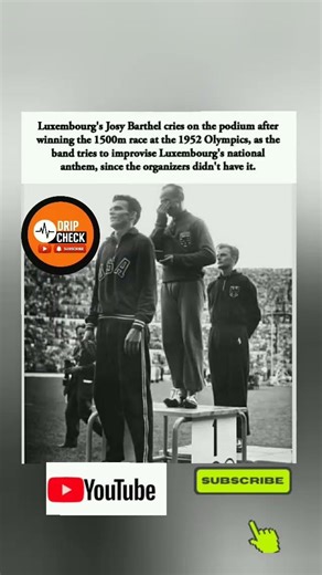 🥇😭1952:Josy Barthel wins gold for Luxembourg as his anthem is missing at the medal ceremony.#Shorts"