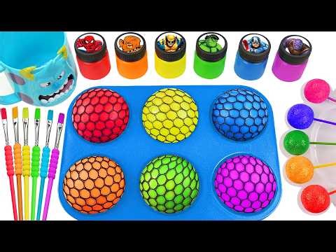 Satisfying Video l How I Make Cutting Rainbow Lolipop Crazy Slimes Sprunki & Mixing Water Sound ASMR