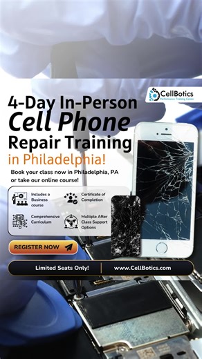 Learn iPhone, iPad, and Android repair, and diagnostics, plus get a business course to launch your own venture with our 3-Day In-Person Cell Phone Repair Training in Philadelphia! WHAT MORE??? You can bring iPads and/or cell phones to class! NO LIMIT to how many! Our expert Trainer Surera Ward will guide you through the repair process, step-by-step, and help you fix issues or discover complex repairs on the devices you bring. #cellphonerepair #iphonerepair #techskills #beginnerfriendly #electron