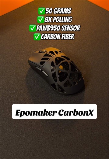 Actually a fire ass mouse. Scroll wheel is super smooth, clicks are solid and satisfying and the mouse is actually one of the most comfy mice I’ve used that has holes. #epomakermouse #epomakercarbonx #apexlegendsmovement #gamingmouse #gamingsetups