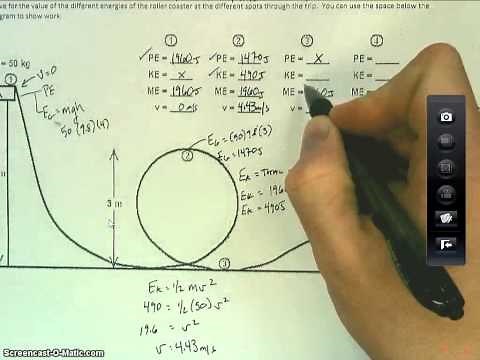 Conservation of Energy Roller Coaster Example