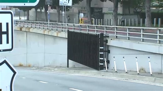 Gates installed on 101 Freeway ramps in downtown LA ahead of 'No Kings' protest