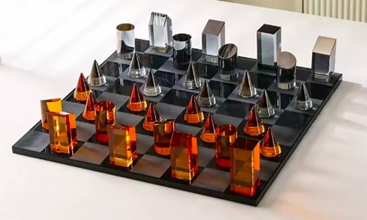 Luxury Crystal Chess Set: Geometric Glass Board Game, Modern Home Decor - Etsy