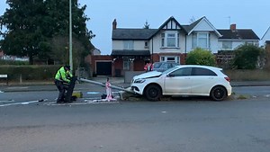 9.9K views · 38 reactions | A set of traffic lights near the Magic Roundabout has been destroyed after being hit by a Mercedes. The driver, who police think was under the influence of either alcohol or drugs, has been arrested, whilst heavy traffic backed up across the area. bit.ly/3GV5nMY | Swindon Advertiser | Facebook