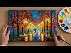 How to Paint a Rainy Street Scene in Acrylics | Step-by-Step Atmospheric Cityscape Tutorial
