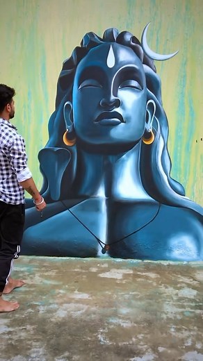 5.9K views · 12 comments | Shiv ji acrylic painting on wall by @anujsingh.arts #indianartist #shivatemple #shiva #handpainted #shivshankar #indianart #walldecor #wallart #wallpainting #craftsofindia #indianartisans #indianartistscommunity #indiancraftsmanship #artistic #shivapainting #supportartists #supporthandmade | AuthIndia | Facebook