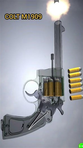 Colt M1909 Revolver 3d animation