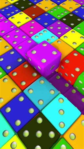🎲Rolling Dice Loop Oddly Satisfying 3D Animation 01 ❤🎉