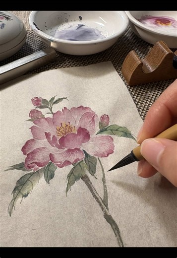 The star of today is the peony. #peony #paint #painting #painter #art #artist #flowers