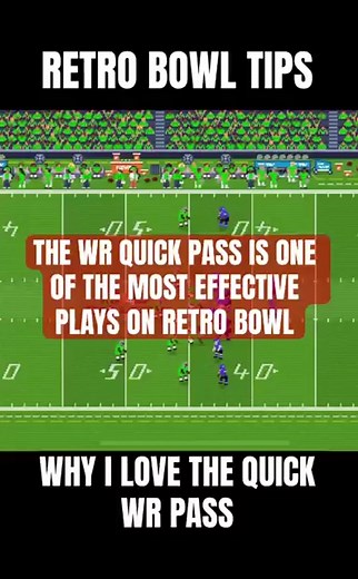 Retro Bowl Tips: Best Play On Game Is Quick WR Screen Pass | #RetroBowl #RetroBowlTips #RetroGaming