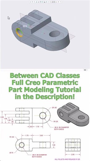 Creo Parametric Part Modeling #5 #creoparametric #3dmodelingtutorial #engineering