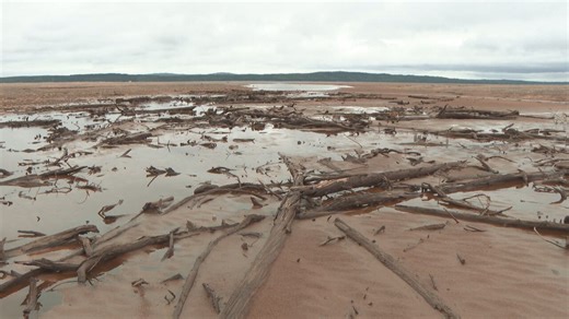 Low water levels mean Beothuk Lake’s shore is larger than ever