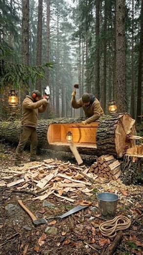 Hidden House Inside a Fallen Tree 🌲 Would You Live Here? #wood