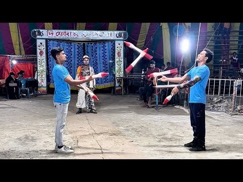 Amazing Hand Juggling Performance by Two Brothers in Circus