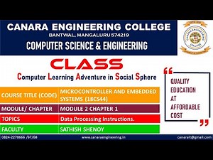 VTU MCES (18CS44) Microcontroller & Embedded systems Data Processing Instructions (M2 L1)