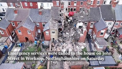 Drone footage shows house destroyed after deadly gas explosion