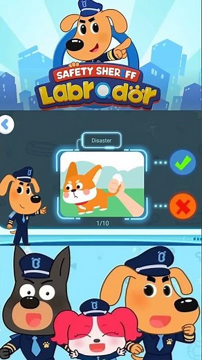 Sheriff Labrador Safety Quiz #17 - Babybus Games #shorts