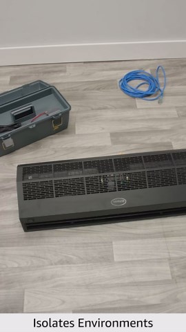 DuraSteel Wall Mounted Air Curtains for Doors Commercial - 36 Inch Black Fly Fans - Super Power Over Door Fan with MS Switch - Sliding Under Door Fans to Move Air Curtain Blower Keep Flies Bugs Out