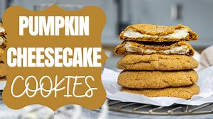 These pumpkin cheesecake cookies bake up so soft and fluffy, and are filled with cheesecake! Dust them in a bit of cinnamon sugar and they're completely irresistible!! Get the recipe here: https://chelsweets.com/pumpkin-cheesecake-cookies/ | Chelsweets