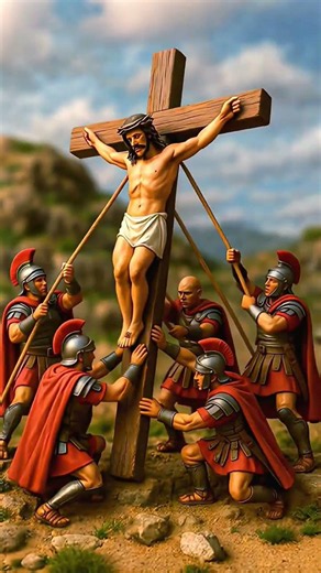The Crucifixion – Soldiers Raising the Cross of Jesus.