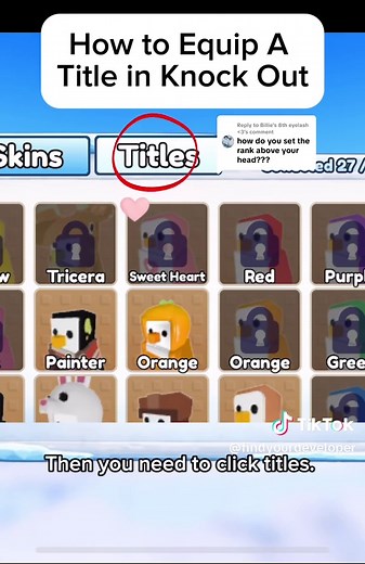 How to Equip a Title in Knockout on Roblox