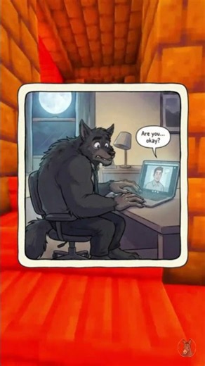 Zoom Meeting Met A Werewolf 💀#ComicDelulu #ComedyComics #DarkHumor #WerewolfComedy
