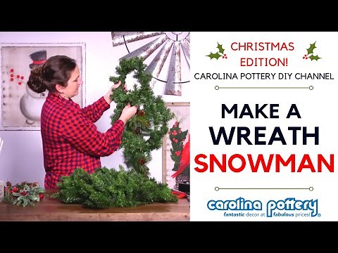 Make a Wreath Snowman! - Carolina Pottery DIY Tutorial