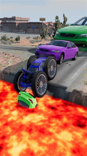 Mixed Color Small to Giant vs Unfinished Road – BeamNG.drive #beamngdrive #automobile #usa #beamng