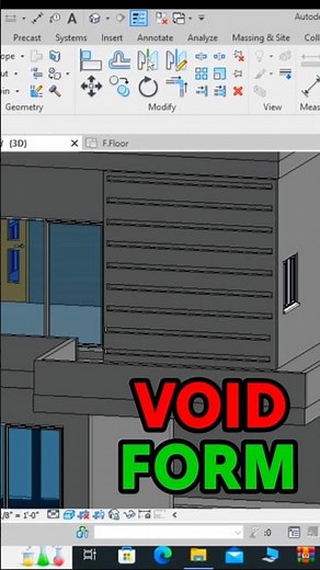 Void Form In Revit #revit #revitarchitecture #autodeskrevit #3dmodelingsoftware