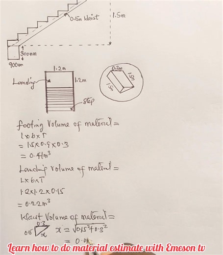 Learn about Staircase calculation step by step approach #buildingtechnology #buildingconstruction #buildingmaterials | Emeson tv