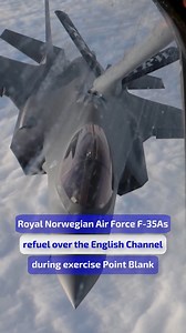 🎥: Demonstration of strength. 💪 Royal Norwegian Air Force F-35A Lightning II aircraft refuel over the English Channel during exercise Point Blank 26. | F-35 Lightning II Joint Program Office