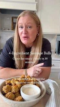 4 Ingredient Sausage Balls | Easy Game Day Snack in 30 Minutes #easyrecipe #gamedayrecipes