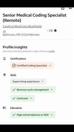 Senior Medical Coding Specialist (Remote) https://www.indeed.com/viewjob?jk=b1c00eed173b85a5&from=appshareios_screenshot | The Risk Adjustment Coder’s Lounge