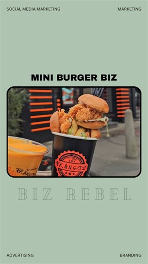 Biz Rebel - Business | Marketing on Instagram: "Mini Burger Startup 🍔 In Qatar, a creative startup came up with one of the smartest business ideas you’ll ever see — the world’s smallest burger! These bite-sized micro-burgers are served in a bowl with dipping sauce, making them easy to eat with a fork — no mess, no hassle. It’s a clever marketing strategy that solves a real customer problem while standing out through smart branding and product design. Perfect for anyone dreaming of starting a sm