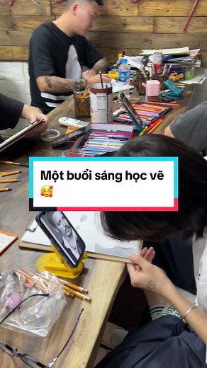 Một buổi sáng học vẽ 🥰 #tattoo #hocxamhinh #blackhearttattoo #viral #hocsinh