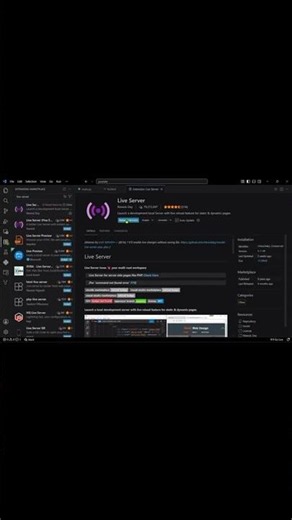 live server extension in vs code. #vscodetips #webdevelopment