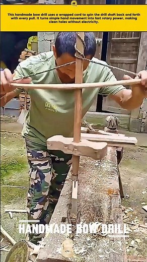 Handmade Bow Drill Makes Perfect Holes Fast #Woodworking #DIYTools #Craftsmanship
