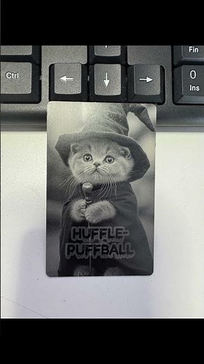 Fiber laser engraving of aluminium business card