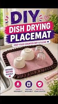 DIY Dish Drying Mat ✨ | Easy Kitchen Sewing Tutorial #shorts