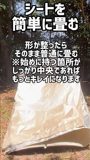【もう手こずらない】簡単に大型タープをきれいに畳む正しい手順#shorts #タープ撤収 #キャンプギア #ソロキャンプ #車中泊キャンプ #キャンプ