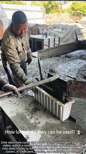 Cement Truck Pouring Concrete into Molds! 🚧