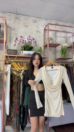 Stylish Beige Dress Try-On at a Fashion Boutique